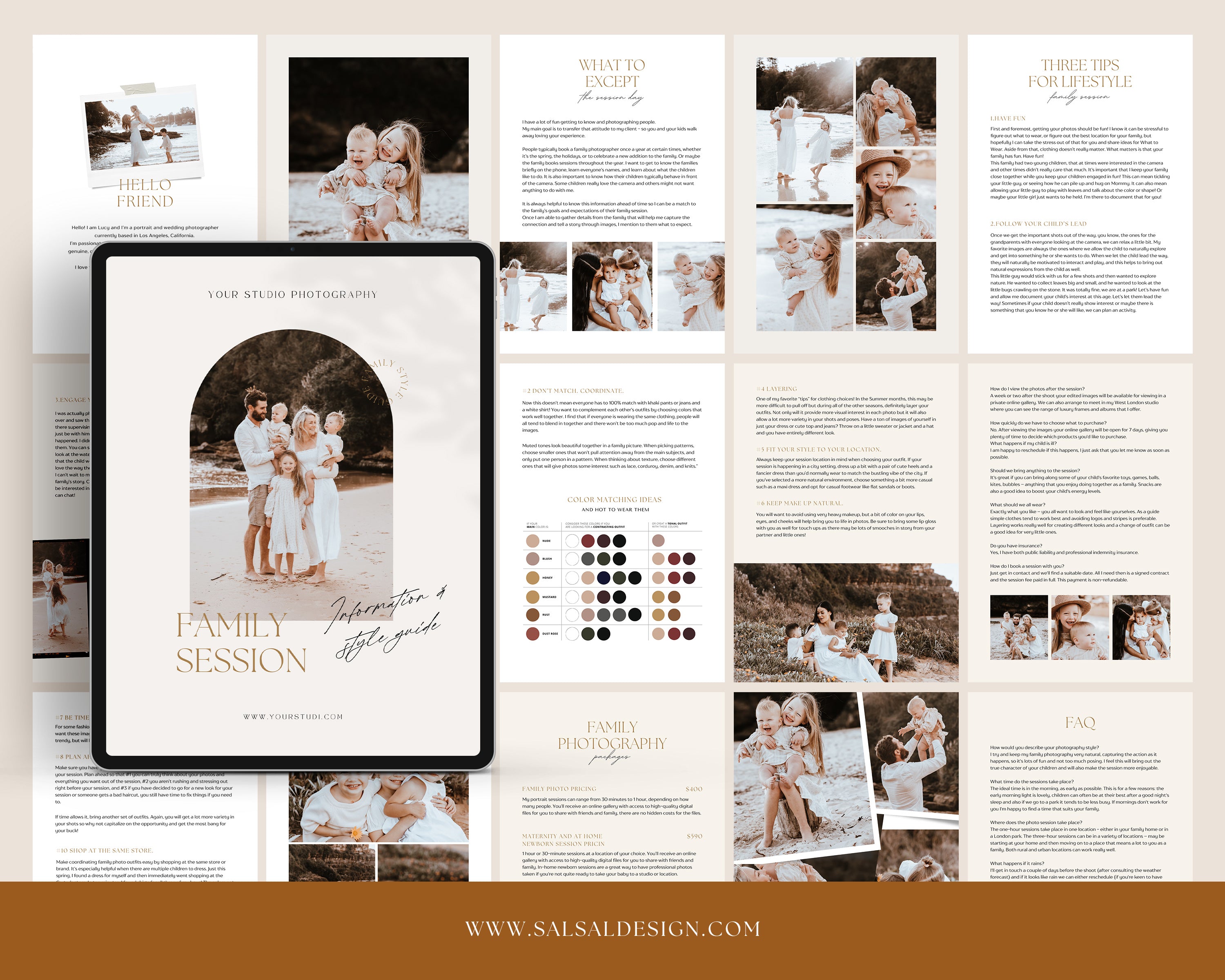 Canva Family Photography Style Guide Magazine Template, Pre-written Fa 