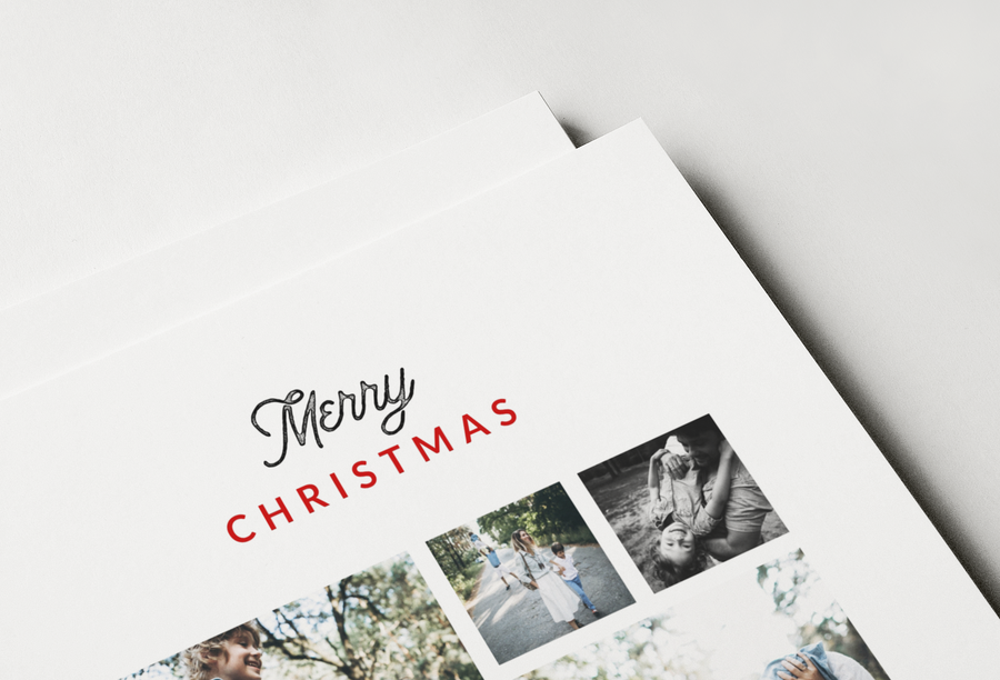 Photo Collage Christmas Card Template  for Canva - NG20