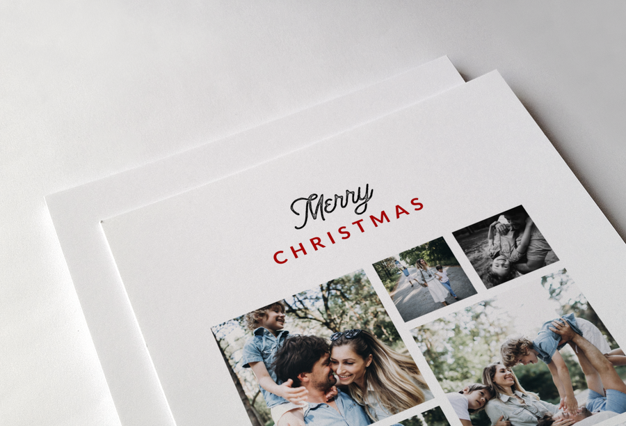 Photo Collage Christmas Card Template  for Canva - NG20