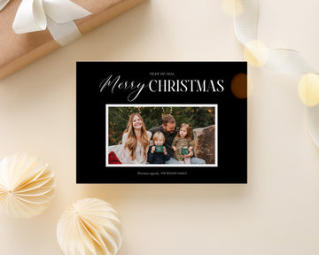 Merry Christmas Family Greeting Photo Card Template - CD528