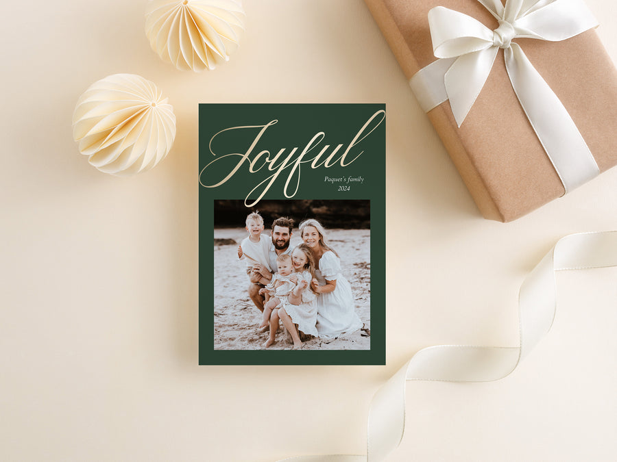 Joyful Holiday Photo Card Template - CD530