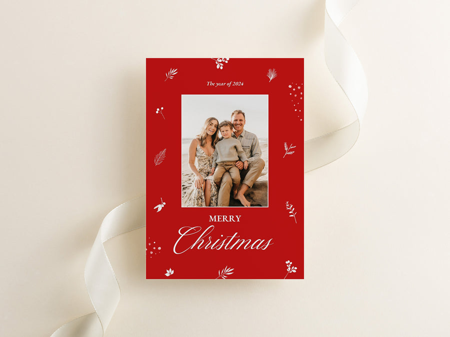 Merry Christmas Family Photo Card Template - CD518