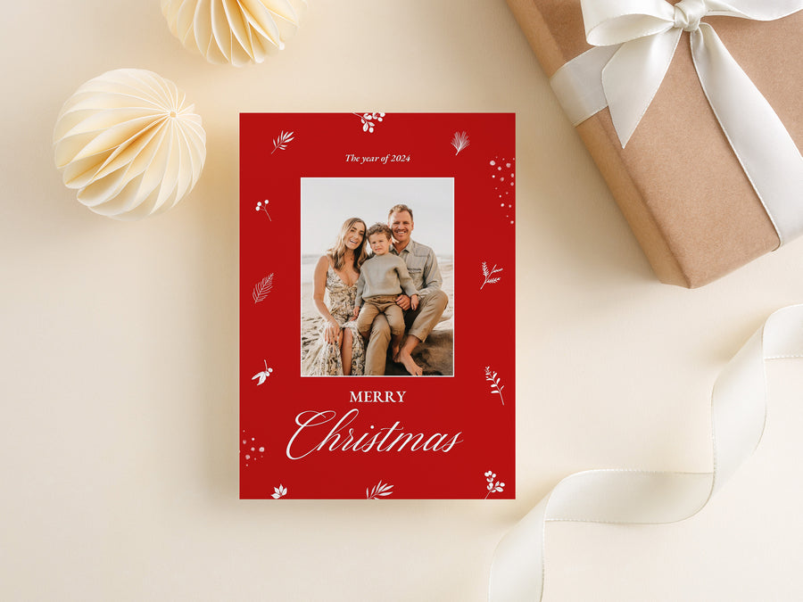 Merry Christmas Family Photo Card Template - CD518