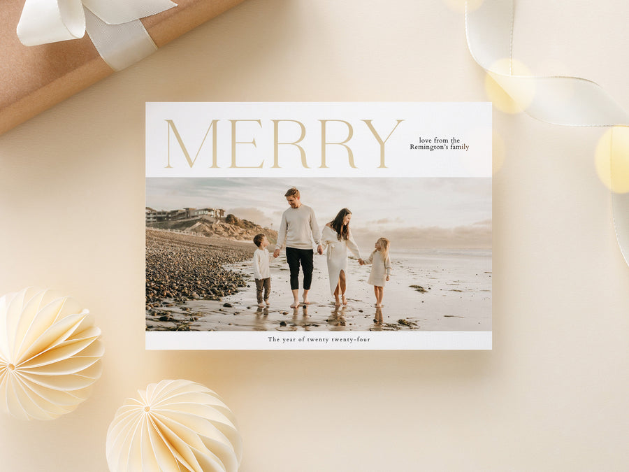 Merry Christmas Family Photo Card Template - CD522