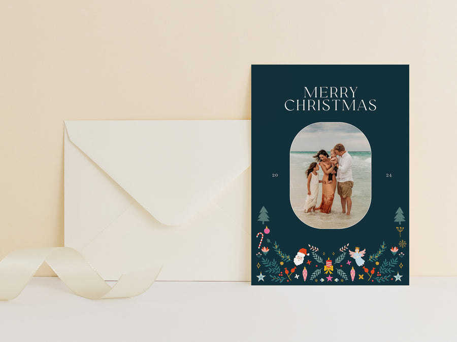 Merry Christmas Photo Card Template - CD520