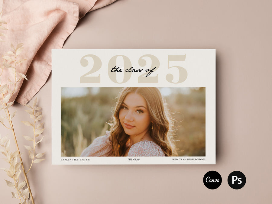 Class Of 2025 Senior Graduation Invitation Template - G464