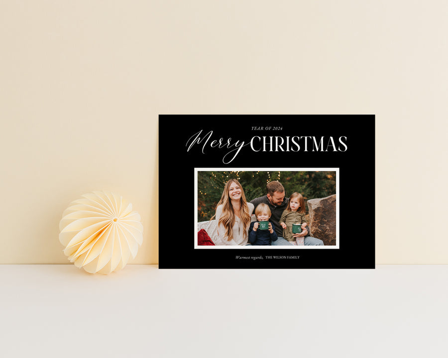 Merry Christmas Family Greeting Photo Card Template - CD528