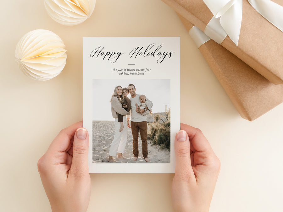 Happy Holiday Greeting Family Photo Template - CD519