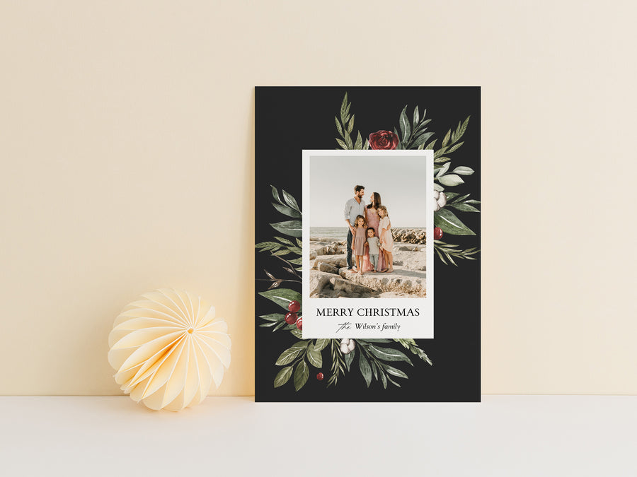 Merry Christmas Family Photo Card Template - CD524