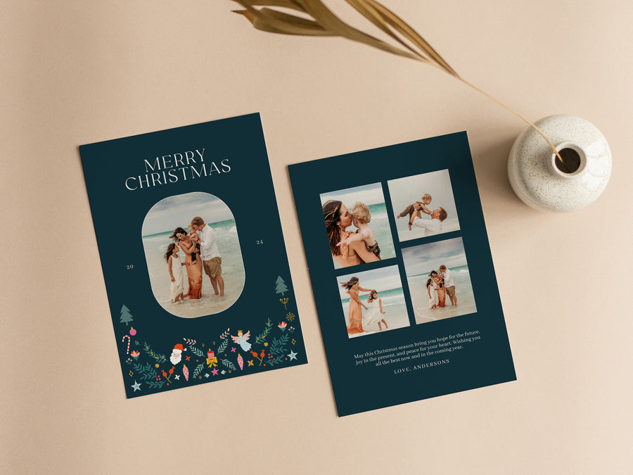 Merry Christmas Photo Card Template - CD520