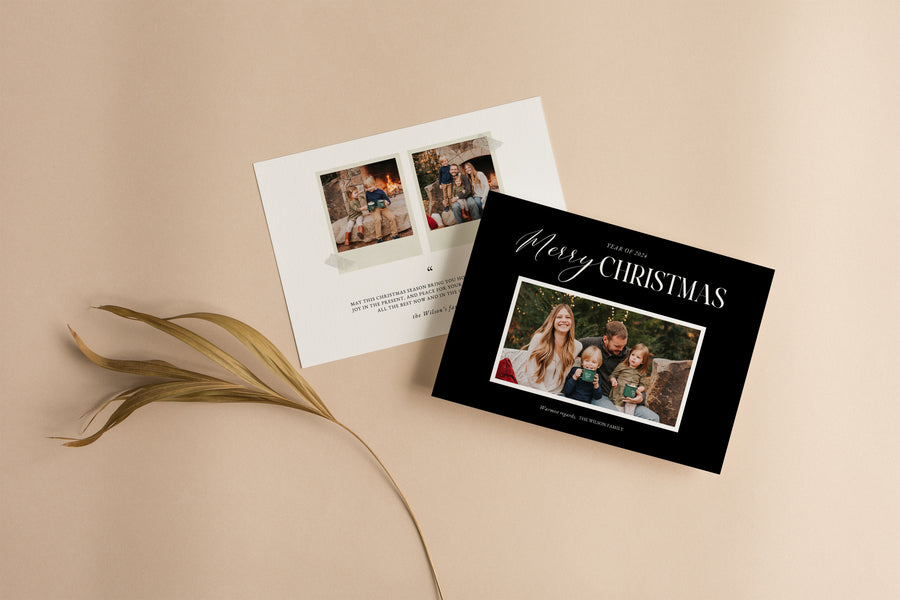 Merry Christmas Family Greeting Photo Card Template - CD528