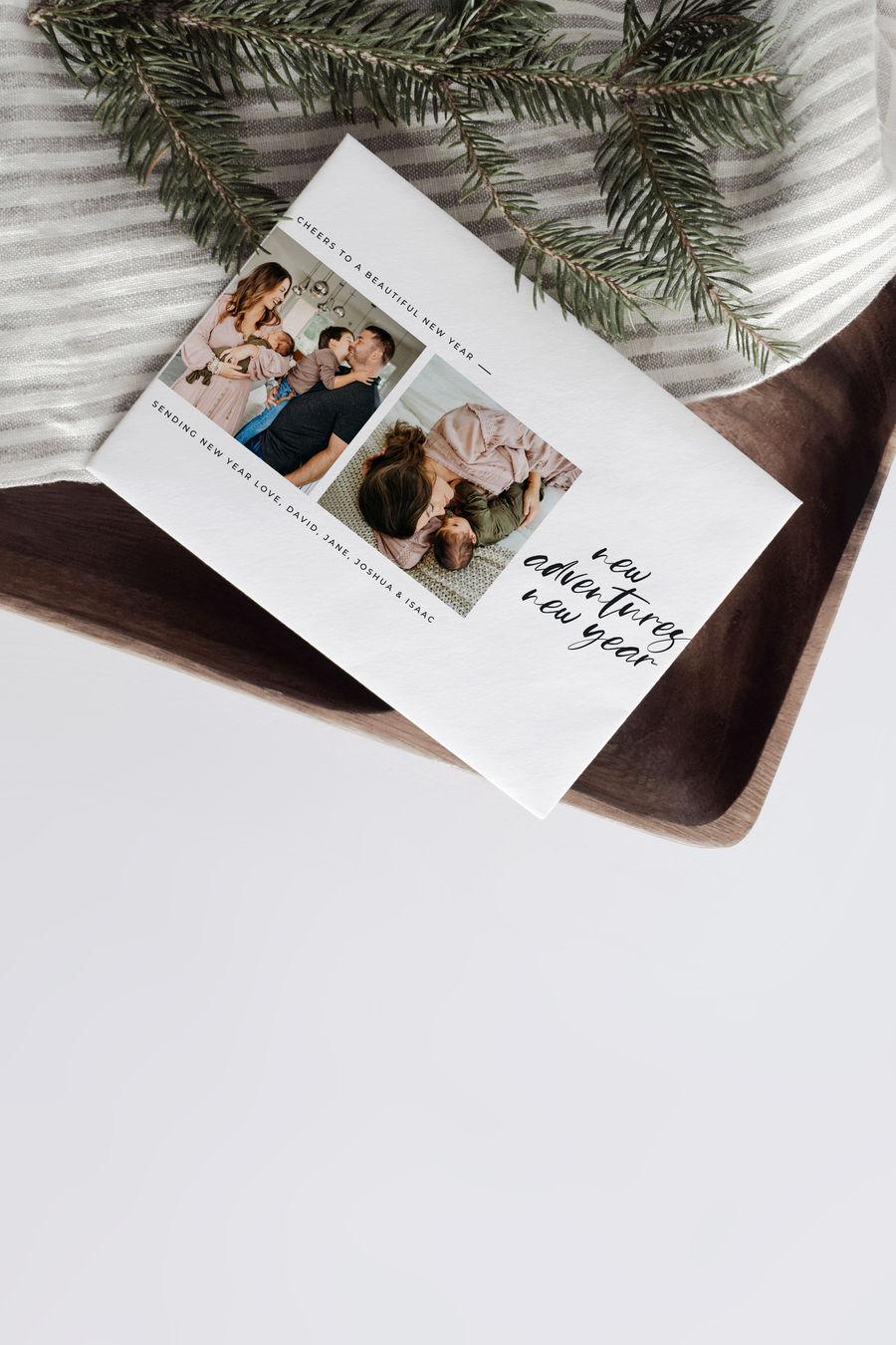 New Adventures New Year Card Photo Collage Card Template for Canva - NG27