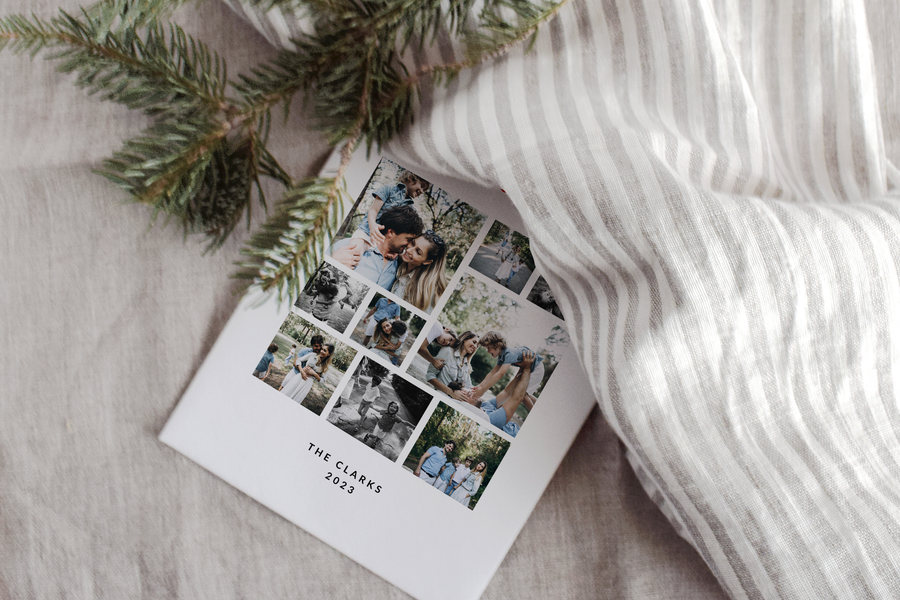 Photo Collage Christmas Card Template  for Canva - NG20