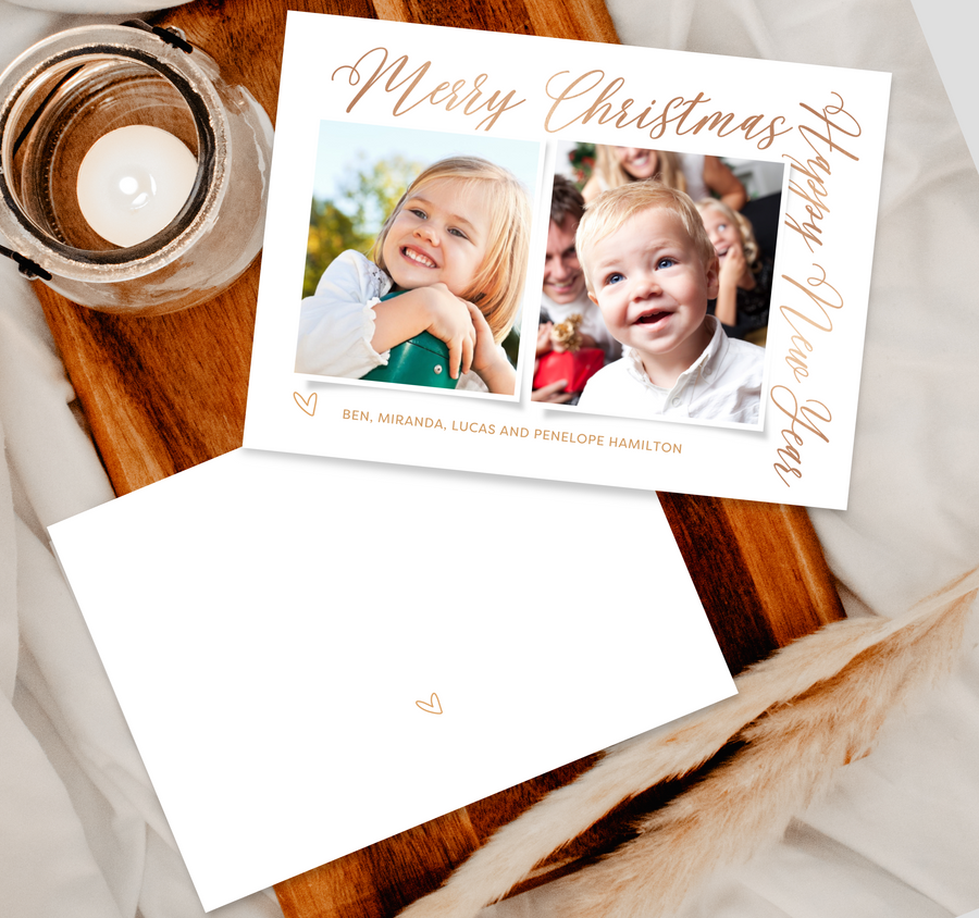 Elegant Frame Message Christmas Card Template for Canva - TNPC136