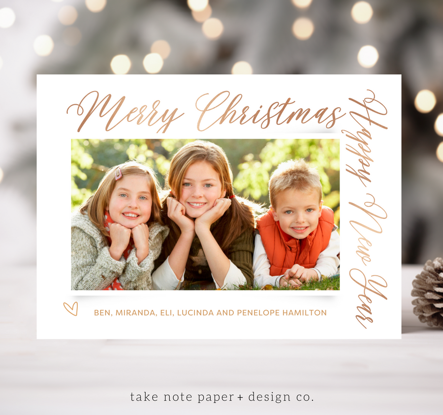 Elegant Frame Message Christmas Card Template for Canva - TNPC136