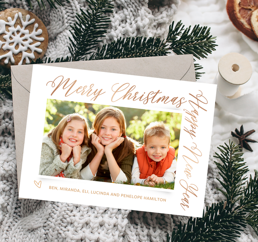 Elegant Frame Message Christmas Card Template for Canva - TNPC136