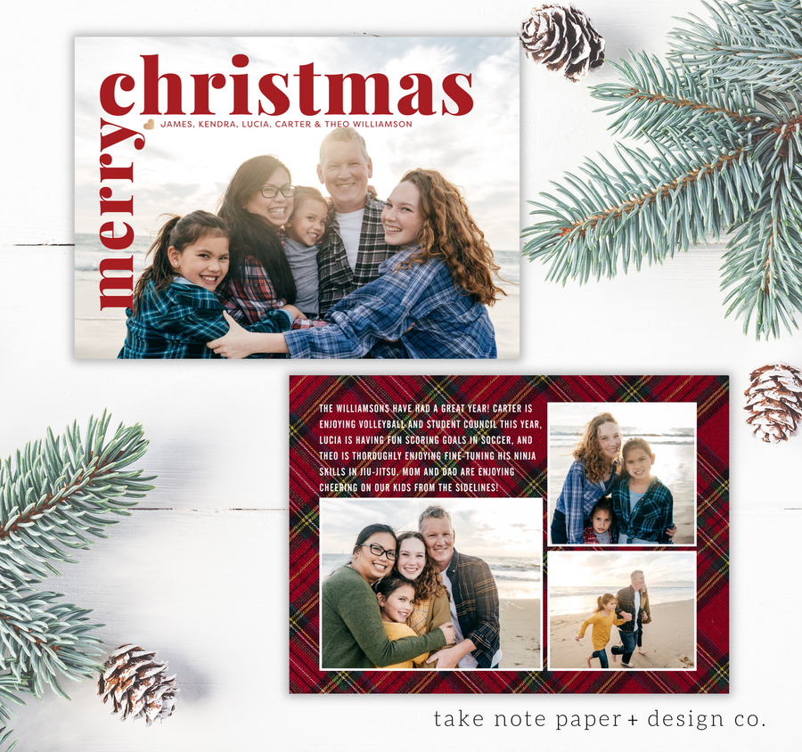 Modern Overlay Christmas Card Template for Canva - TNPC139