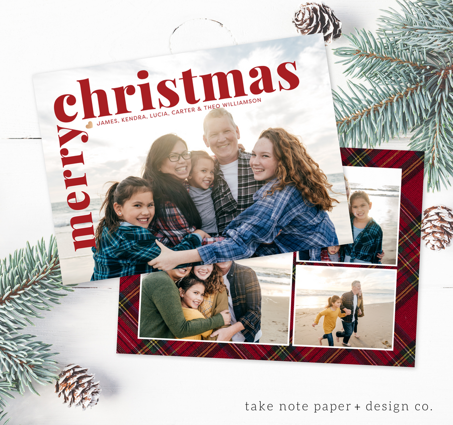 Modern Overlay Christmas Card Template for Canva - TNPC139