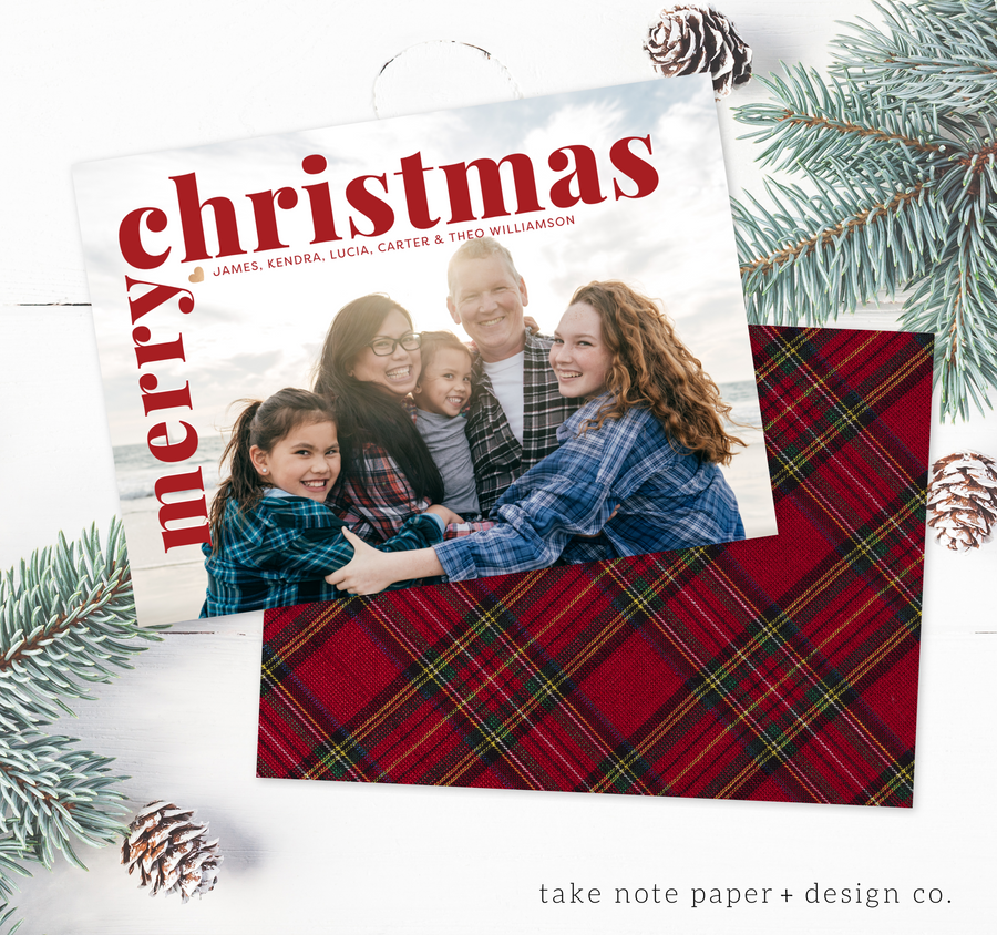 Modern Overlay Christmas Card Template for Canva - TNPC139