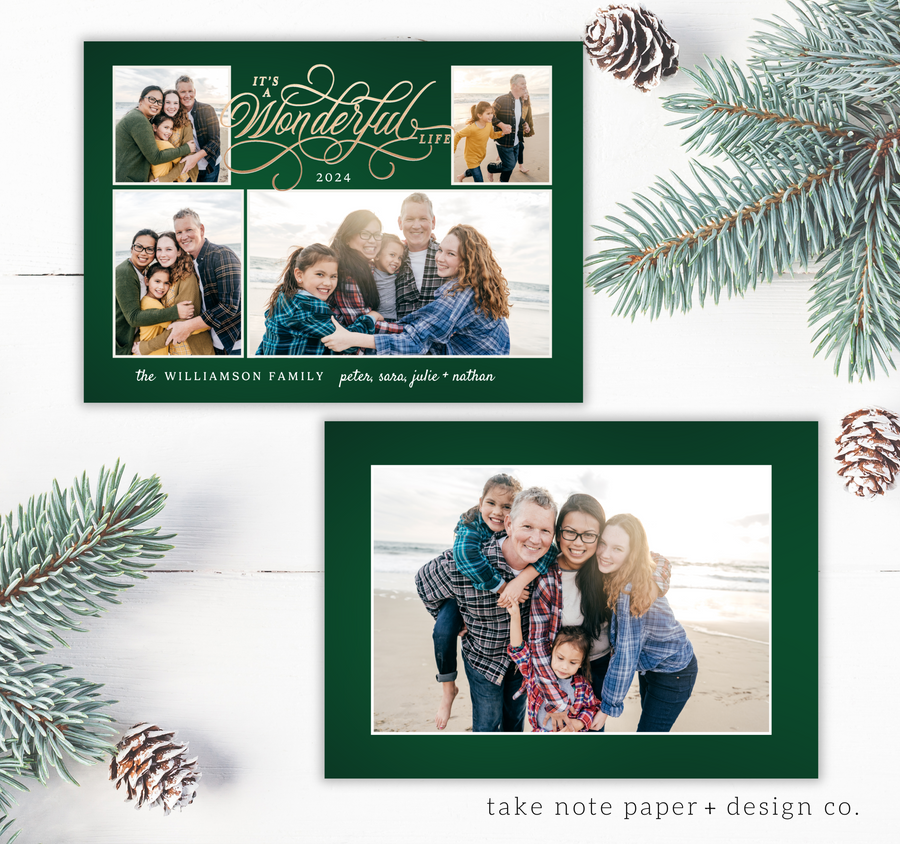 It's a Wonderful Life Christmas Card Template for Canva - TNPC141