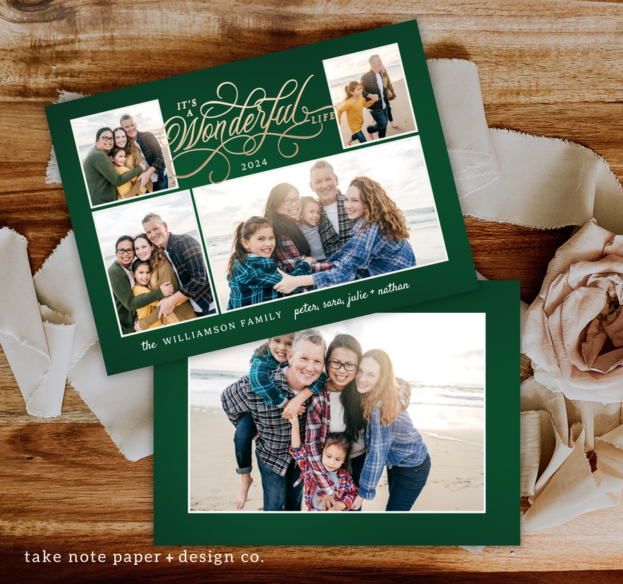 It's a Wonderful Life Christmas Card Template for Canva - TNPC141