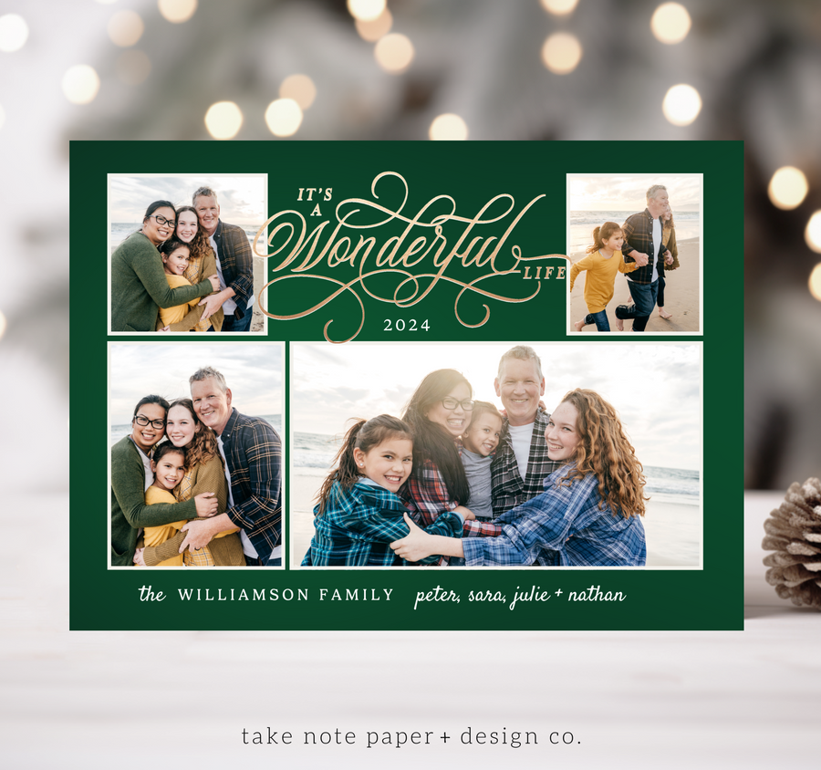 It's a Wonderful Life Christmas Card Template for Canva - TNPC141