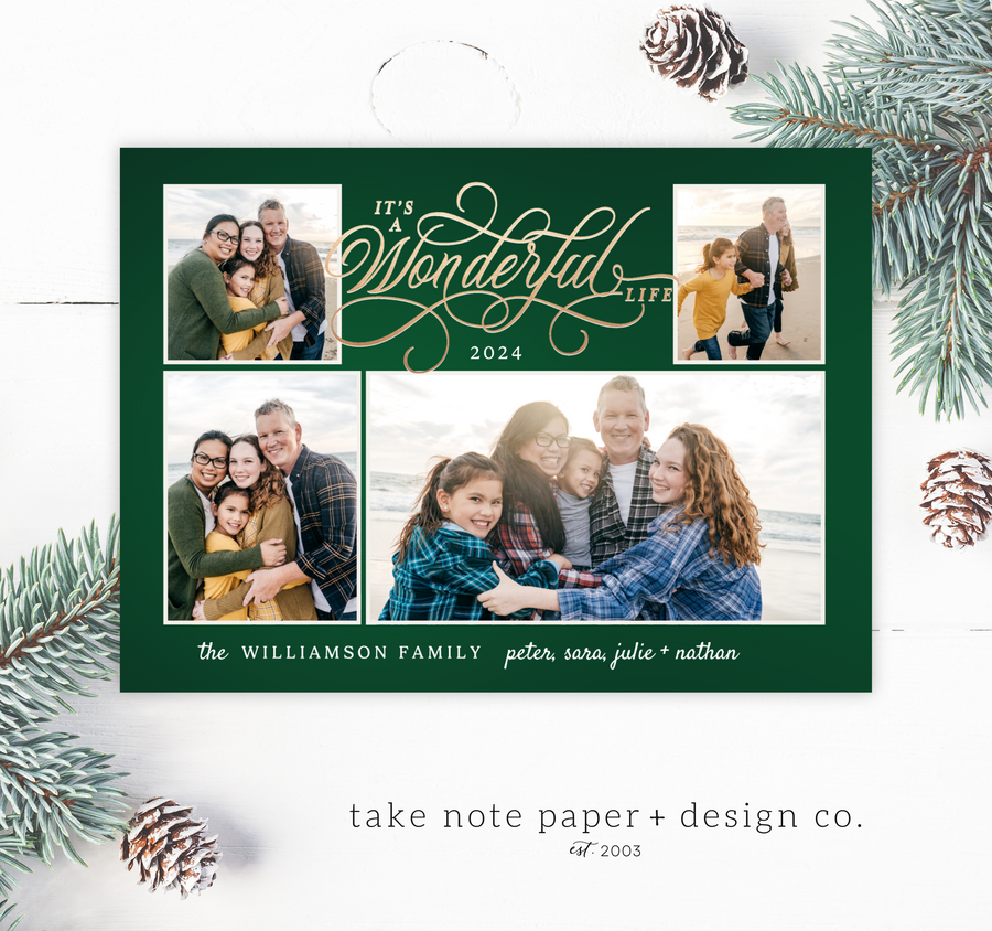 It's a Wonderful Life Christmas Card Template for Canva - TNPC141