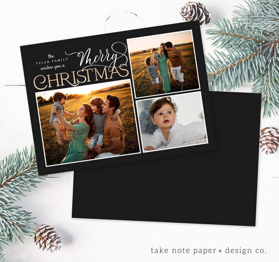 Simply Scripted Christmas Card Template for Canva - TNPC149