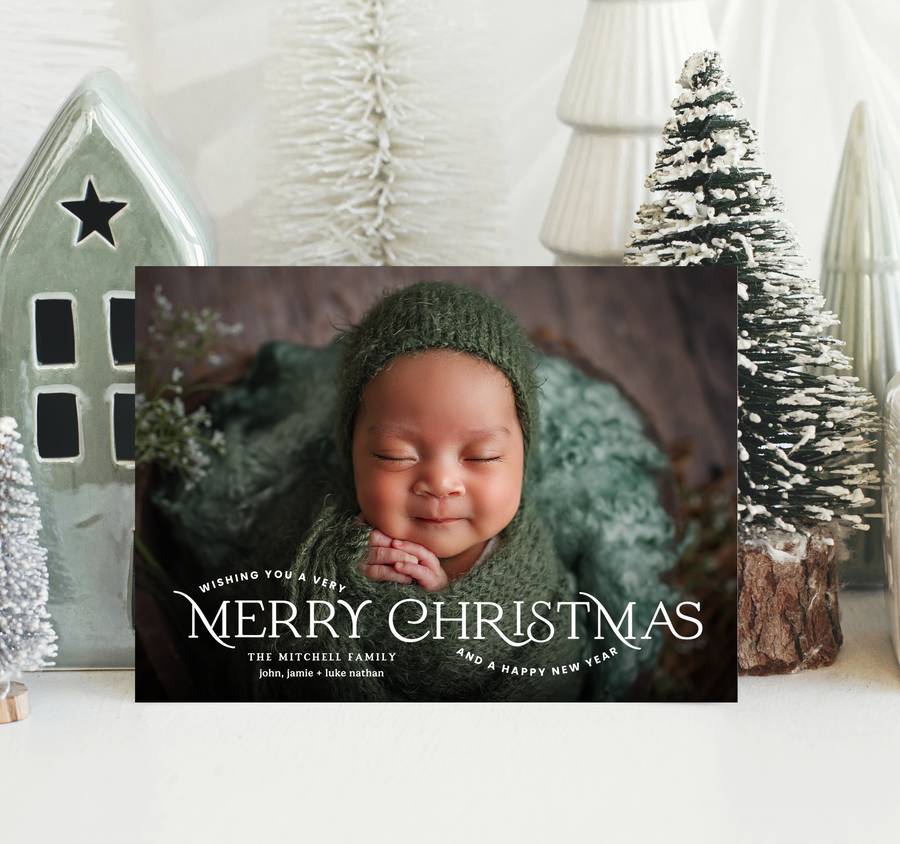 Merry Christmas Message Holiday Card Template - TNPC155