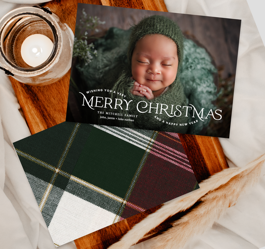 Merry Christmas Message Holiday Card Template - TNPC155