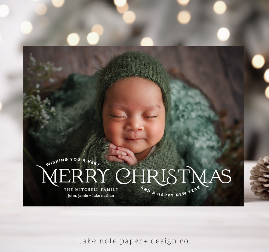 Merry Christmas Message Holiday Card Template - TNPC155