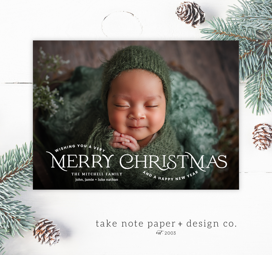 Merry Christmas Message Holiday Card Template - TNPC155