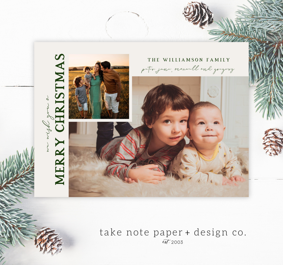 Minimalist Classic Christmas Card Template - TNPC159