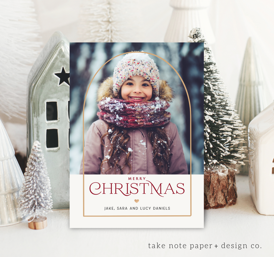 Golden Arch Overlay Christmas Card Template - TNPC165