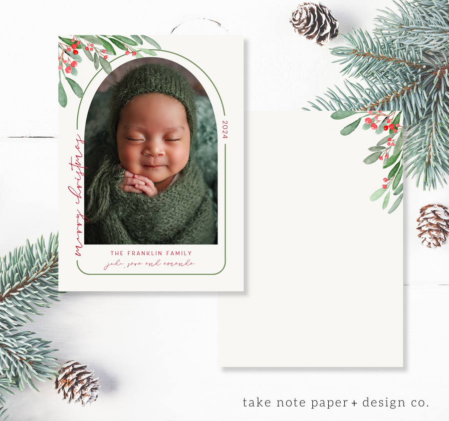 Arch Frame Christmas Card Template - TNPC168