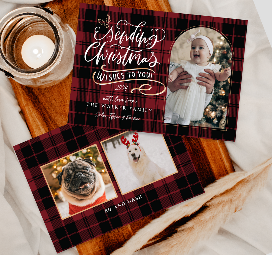 Sending Wishes Arch Christmas Card Template for Canva - TNPC171