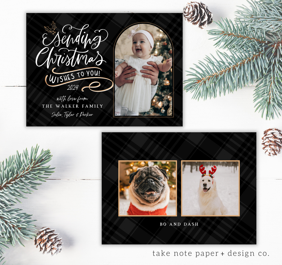 Sending Wishes Arch Christmas Card Template for Canva - TNPC171