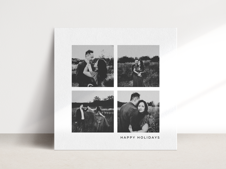 4 Photo Collage Holiday Card Template for Canva - NG17