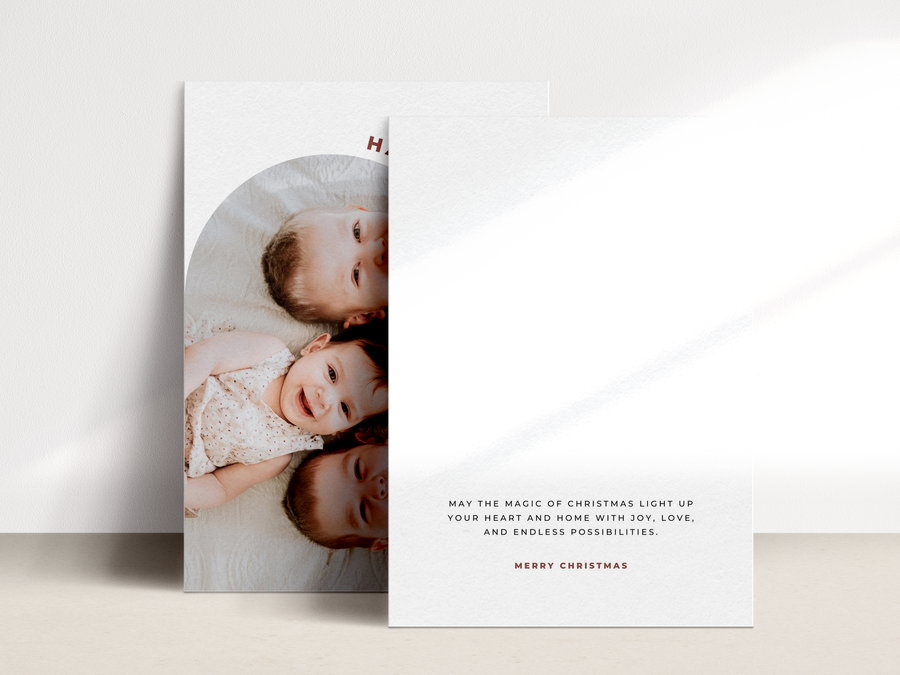 Digital Photo Arch Christmas Card Template for Canva - NG11