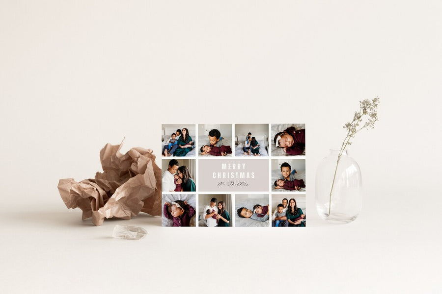 Modern Collage Christmas Card Template for Canva - NG12