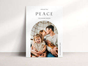 Peace Family Arch Photo Christmas Card Template for Canva - NG23