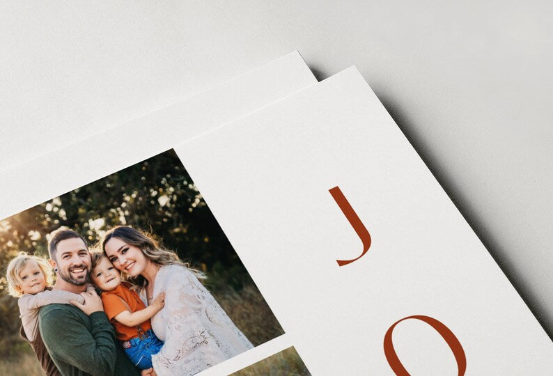 Joy Family Christmas Card Template for Canva - NG02