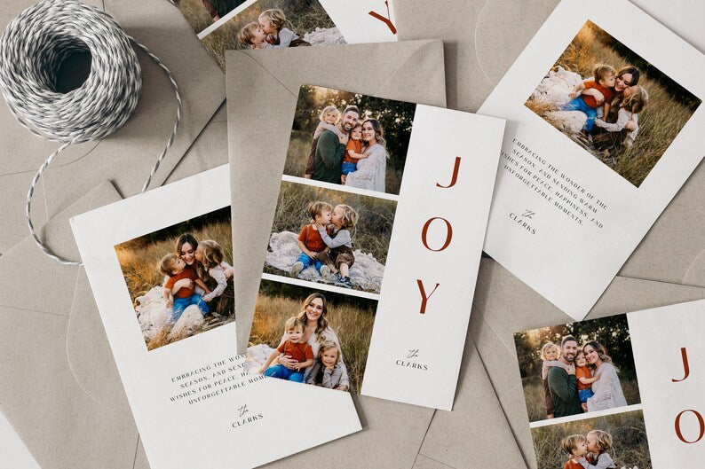 Joy Family Christmas Card Template for Canva - NG02