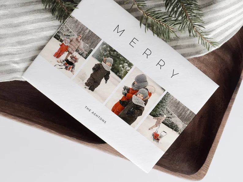 Personalised Digital Christmas Card Template for Canva - NG04