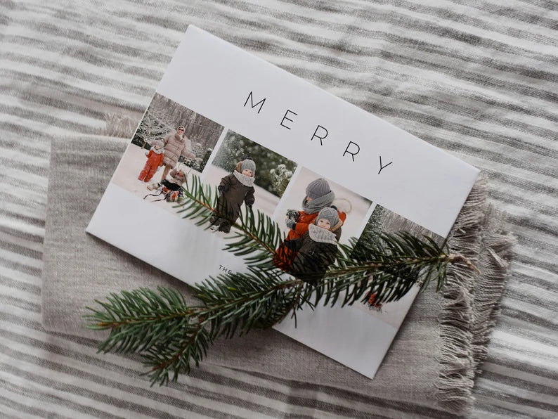 Personalised Digital Christmas Card Template for Canva - NG04