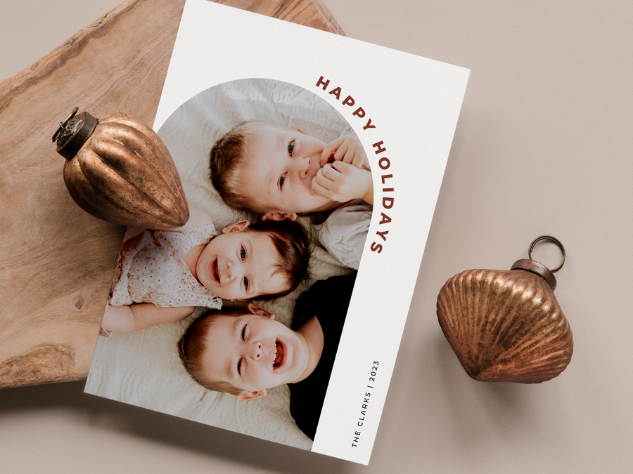 Digital Photo Arch Christmas Card Template for Canva - NG11