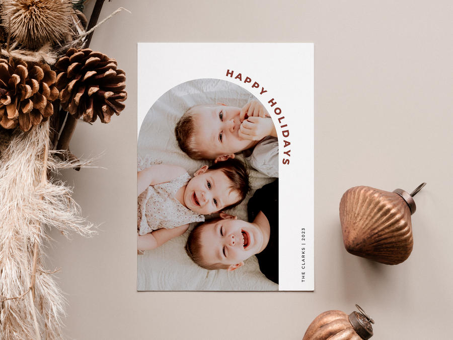 Digital Photo Arch Christmas Card Template for Canva - NG11