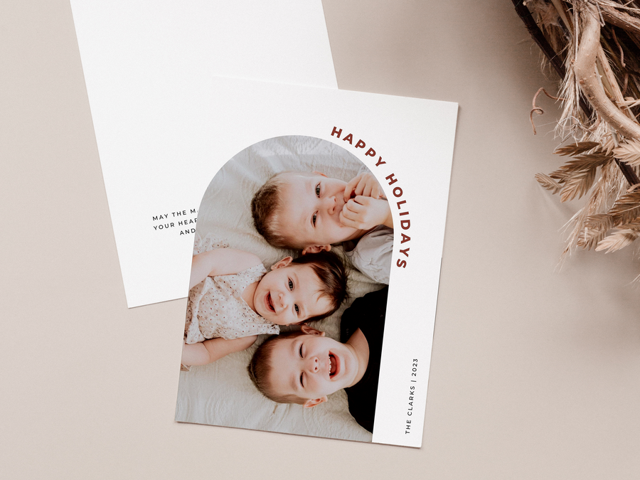 Digital Photo Arch Christmas Card Template for Canva - NG11