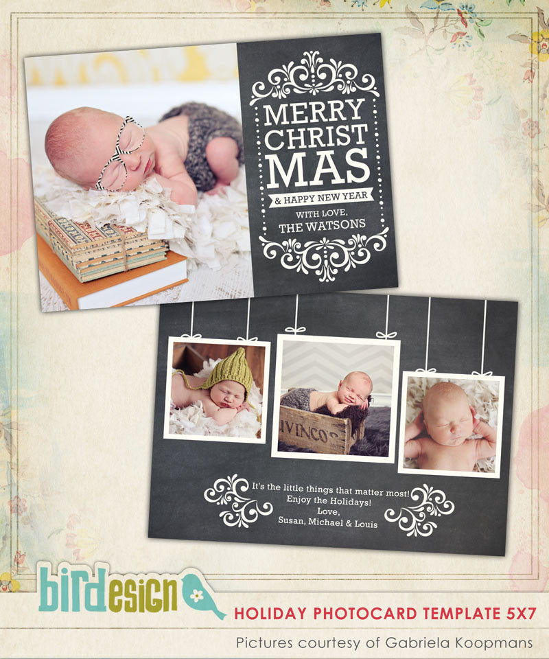 Holiday Photocard Template | Peaceful news – Birdesign