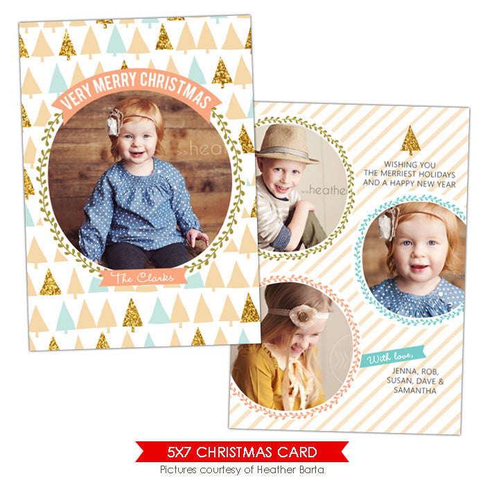 Christmas Photocard Template | Holiday trees – Birdesign